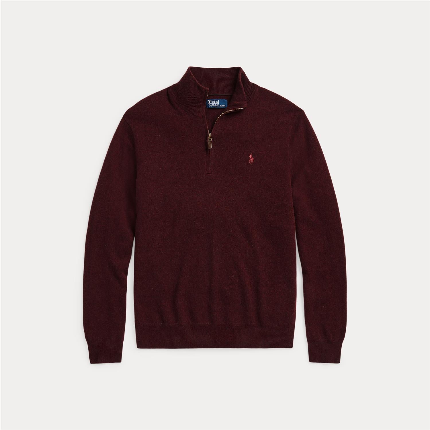 Genser - Wool Quarter-Zip Sweater Aged Wine Heather