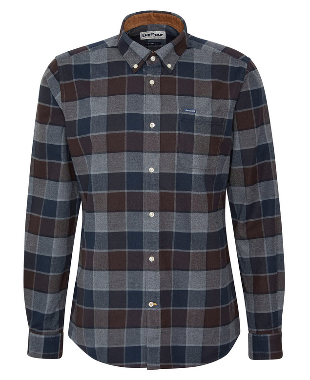 Skjorte - Valley Tailored Checked Shirt Dark Oak Brown