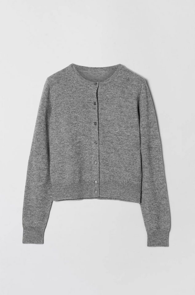 Cardigan - Classic Cashmere Cardigan Grey Melange