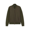 Cardigan - Levaio Cotton-knit hybrid Jacket with Bomber Collar Open Green