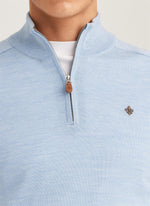 Genser - Merino John Zip Light Blue