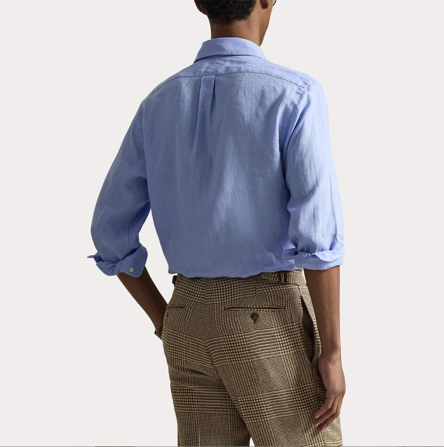 Skjorte - Custom Fit Linen Shirt Austin Blue