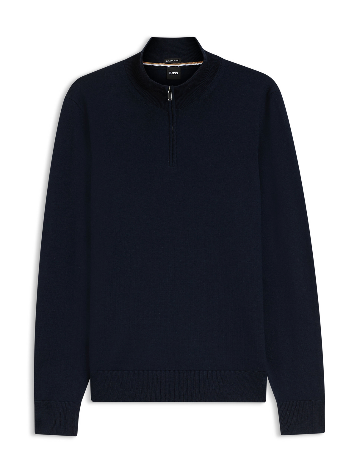 Genser - Merino-Wool Sweater Zip Neck Dark Blue