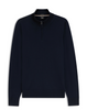 Genser - Merino-Wool Sweater Zip Neck Dark Blue