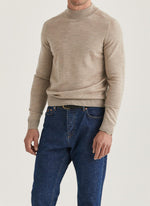 Genser - Merino Mock Neck Khaki