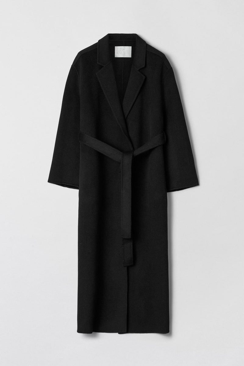 Kåpe - Double Wrap Coat Jet Black