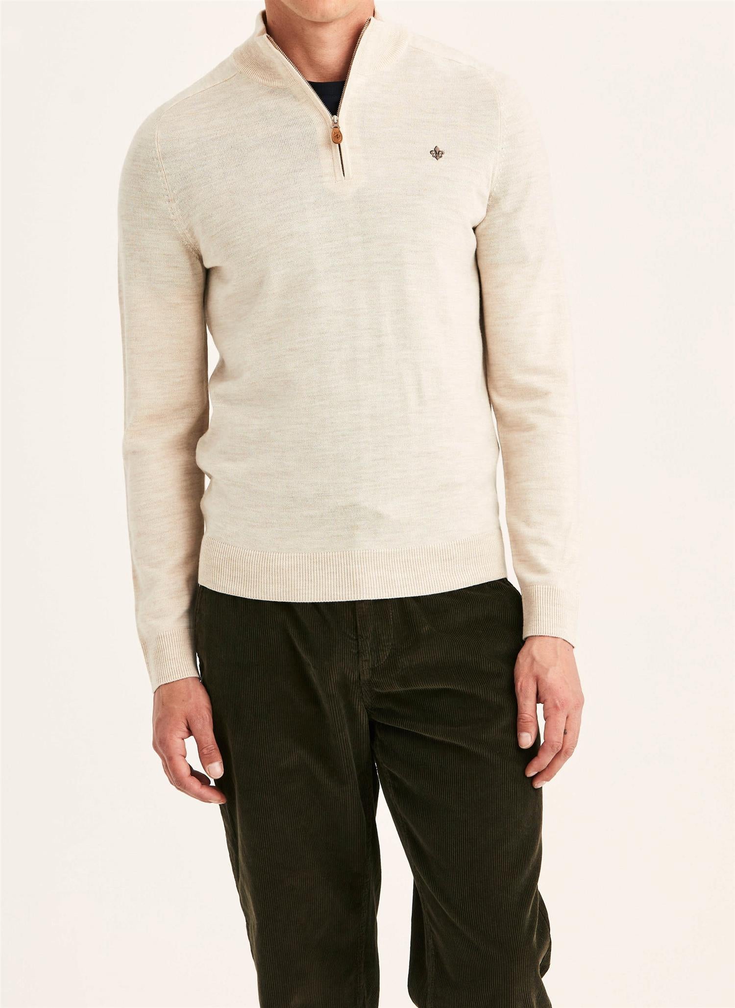 Genser - Merino John Zip Off White