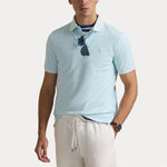 Pique - Custom Slim Mineral-Dyed Mesh Polo Shirt Sky