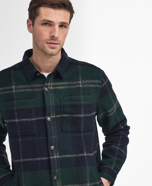 Skjorte - Chapter Tailored Check Overshirt Green Loch Tartan
