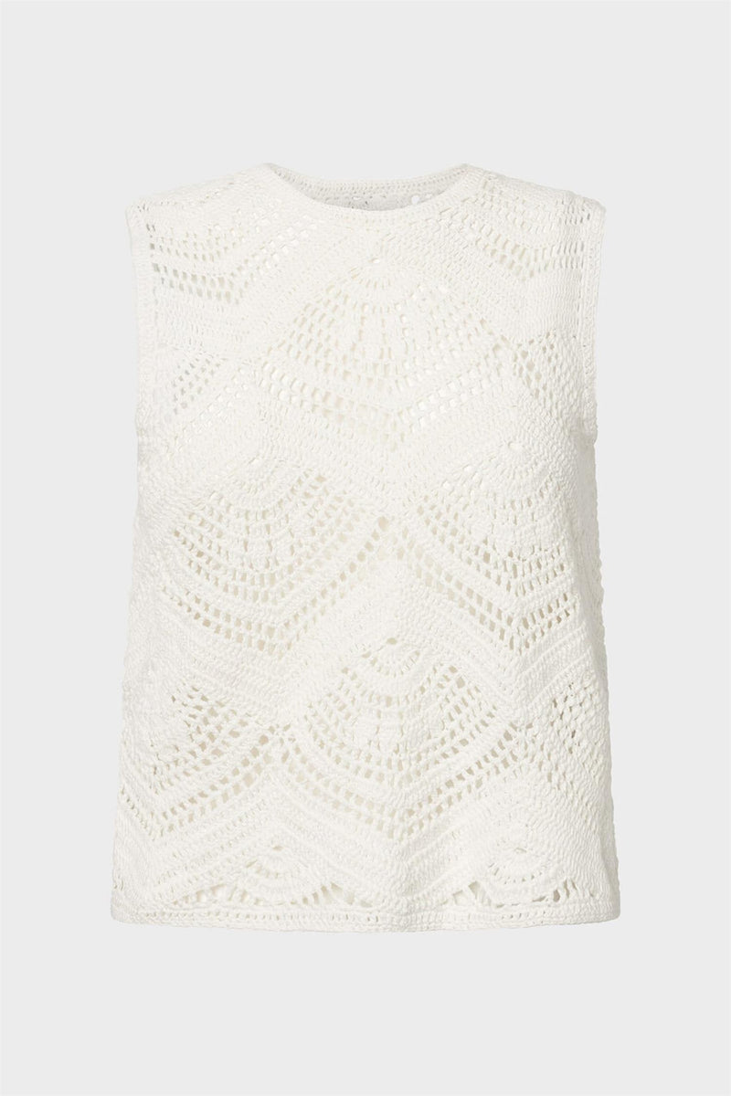 Topp - Effie Crochet Top Off White