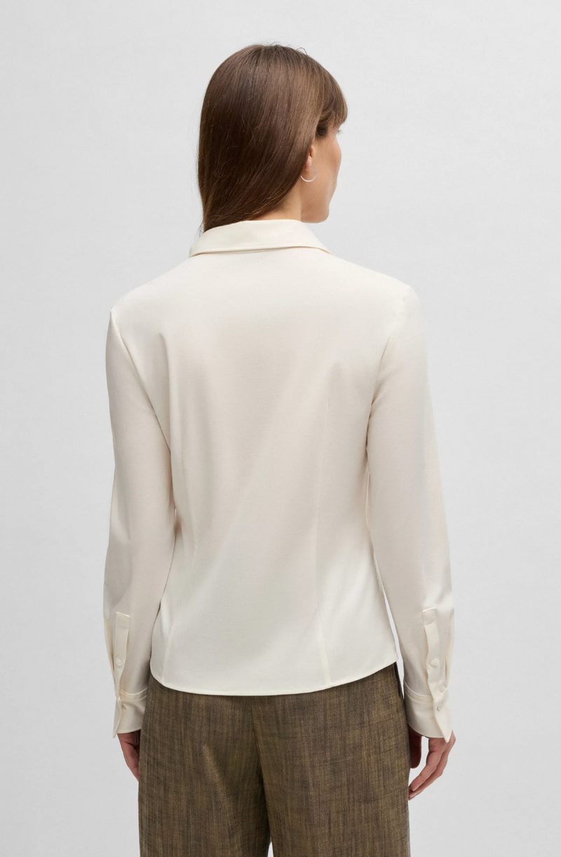 Skjorte - Birdie_Tuesday Extra-Slim-Fit Blouse Cotton Jersey White