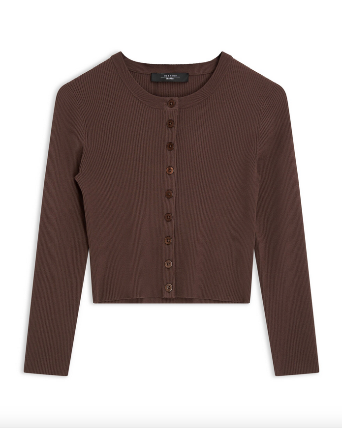 Cardigan - Magiaro Viscose Yarn Cardigan Brown