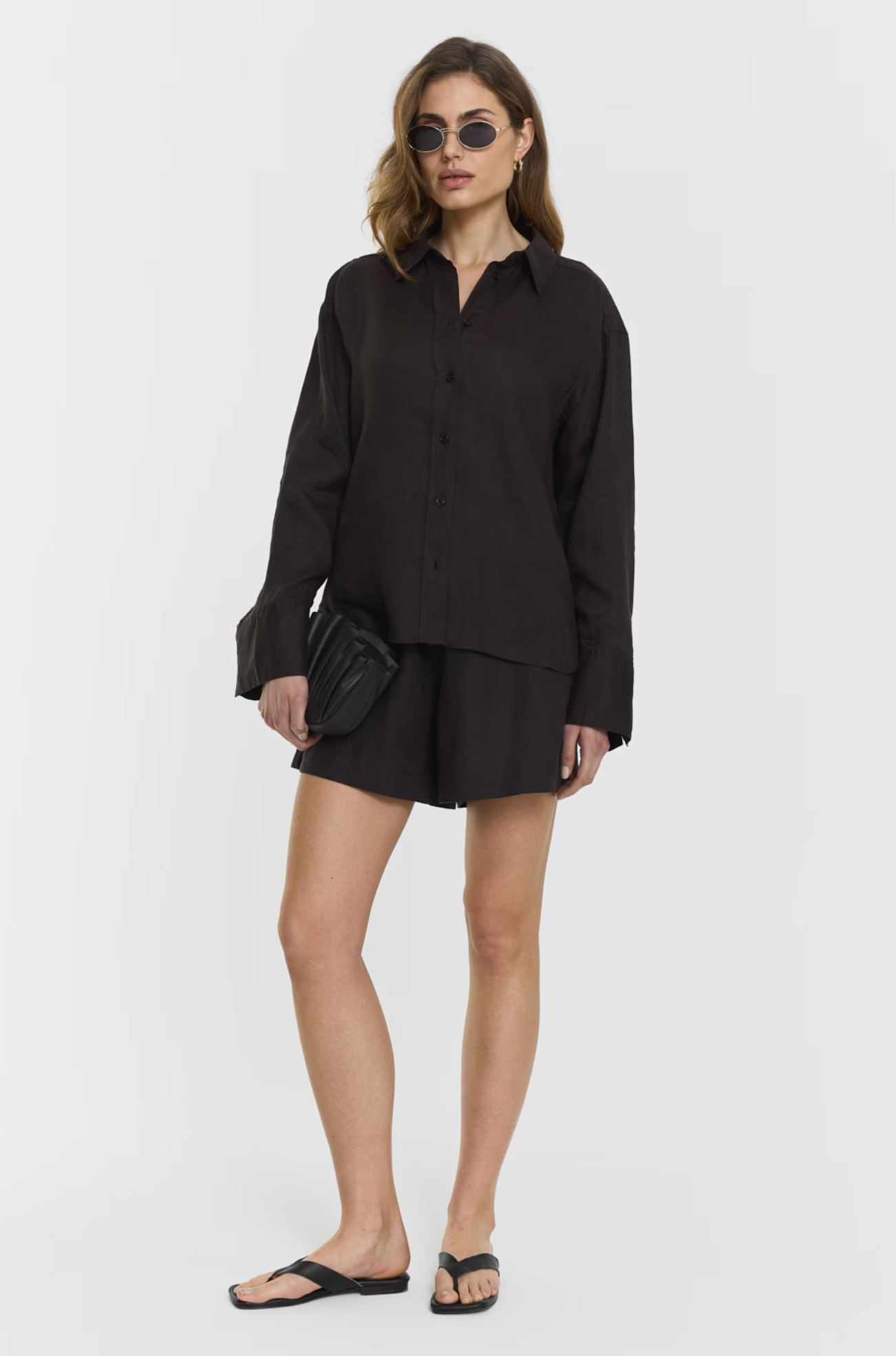 Shorts - Melody Linen Shorts Coffee