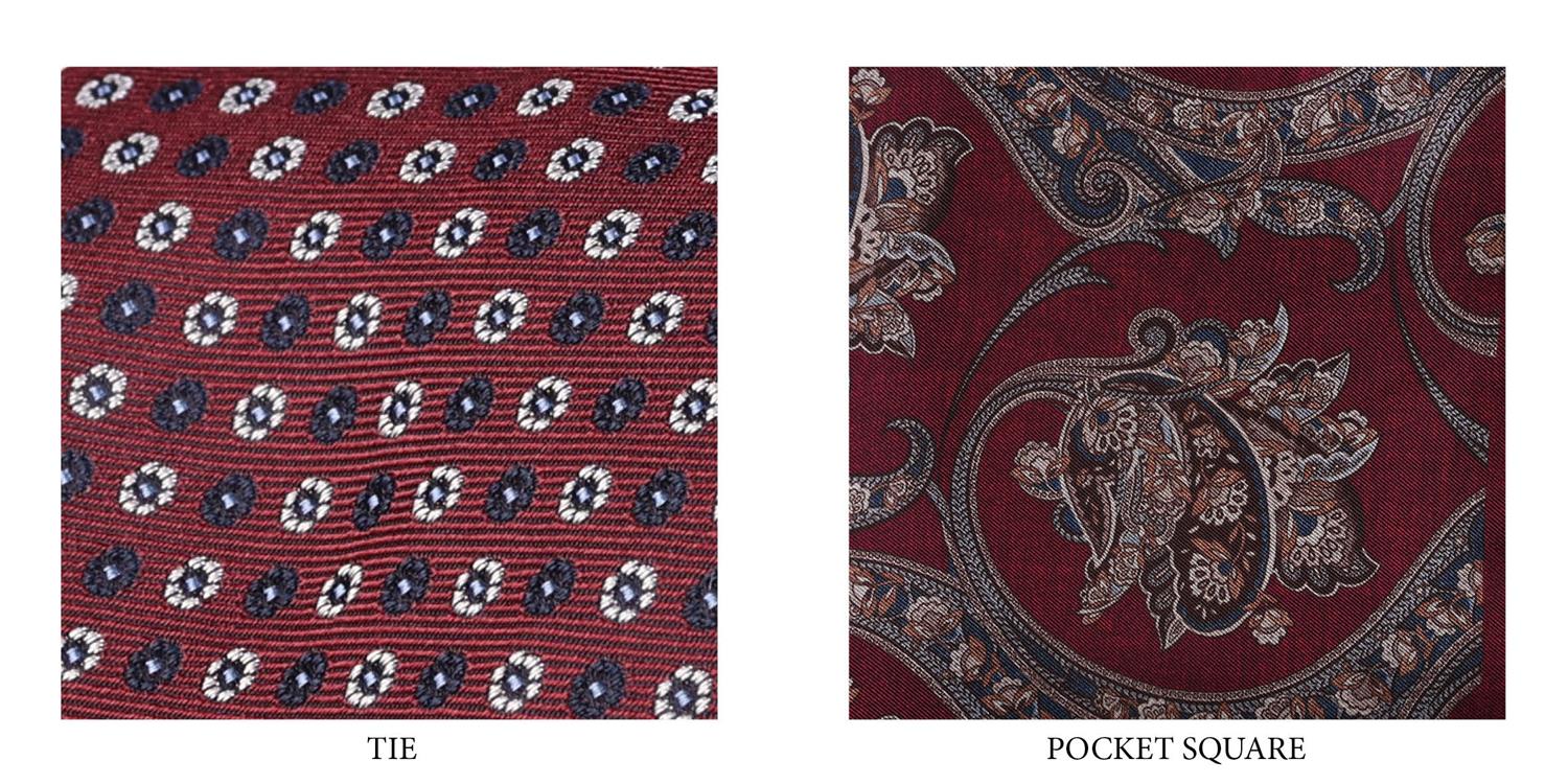 Slips&Tørkle - Tie & Pocket SquareBox Set Wine Red