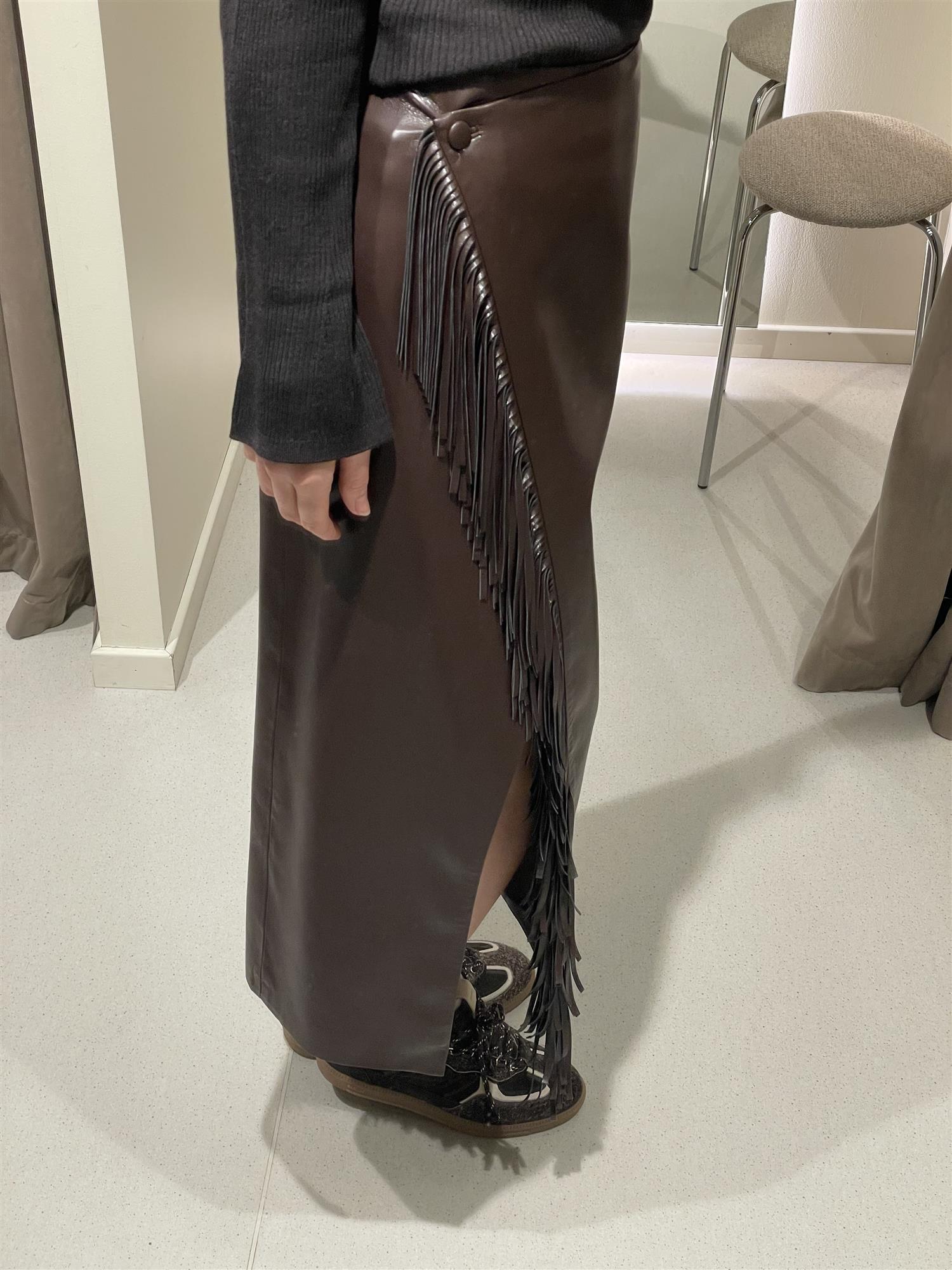 Skjørt - Fringed Wrap Skirt Java