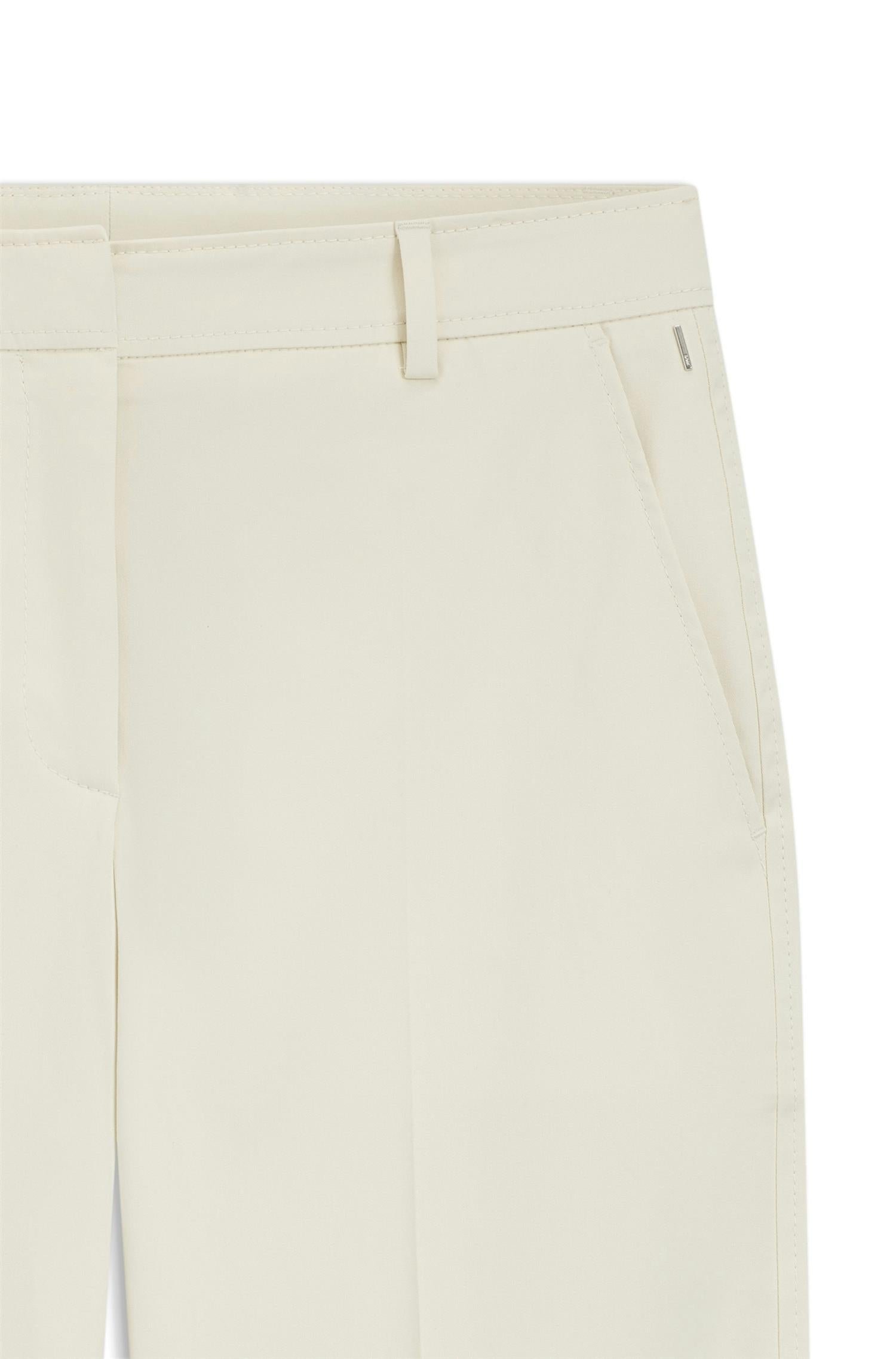 Bukse - Tapered-fit cropped trousers in stretch cotton