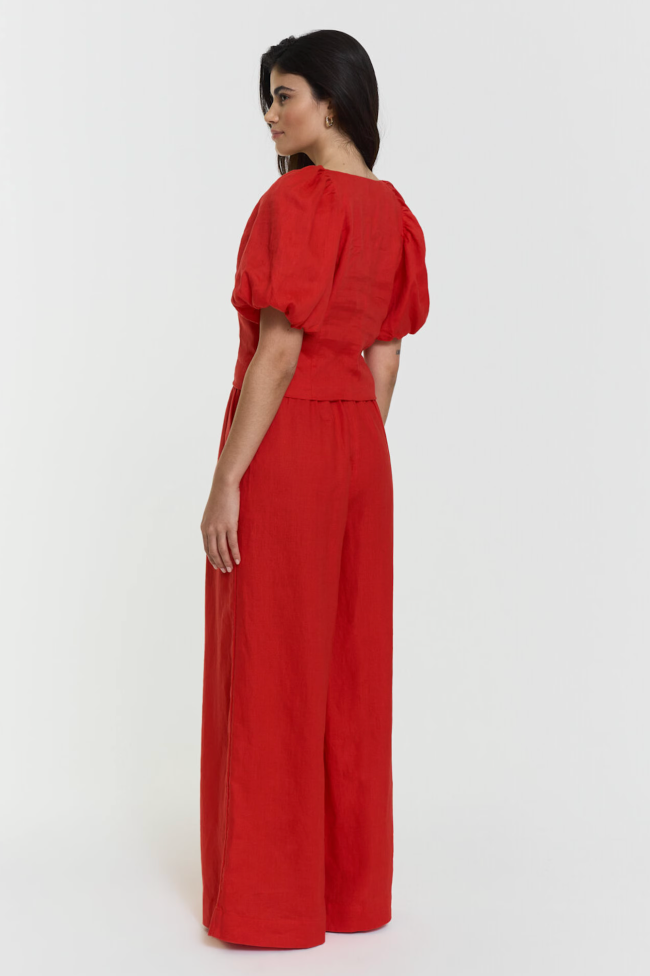 Topp - Audrina Linen Top Poppy Red