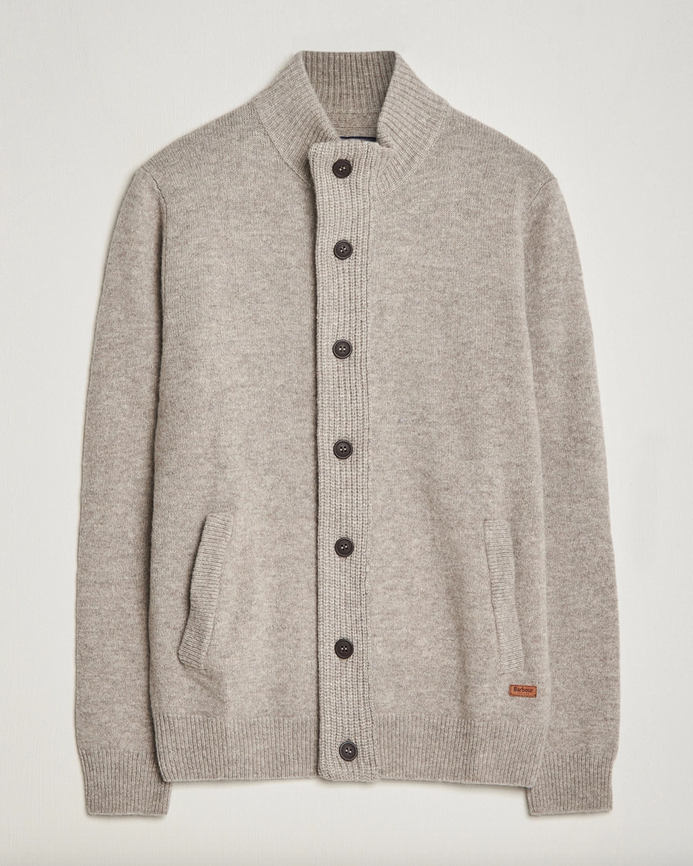 Cardigan - Essential Patch Zip Through Jumper New Stone