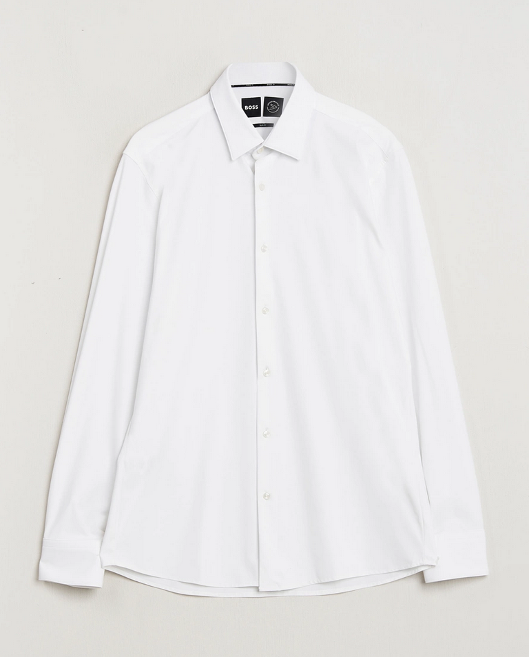 Skjorte - Slim Fit Shirt Performance Stretch Poplin White