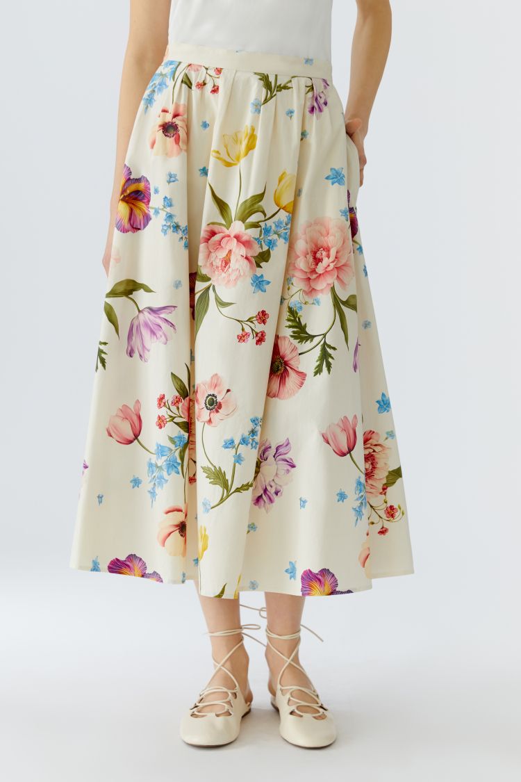 Skjørt - Midi Skirt White /Red