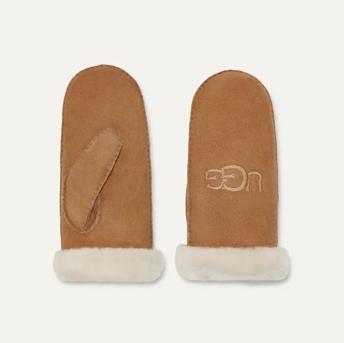 Votter - Sheepskin Embroidery Mitten Chestnut