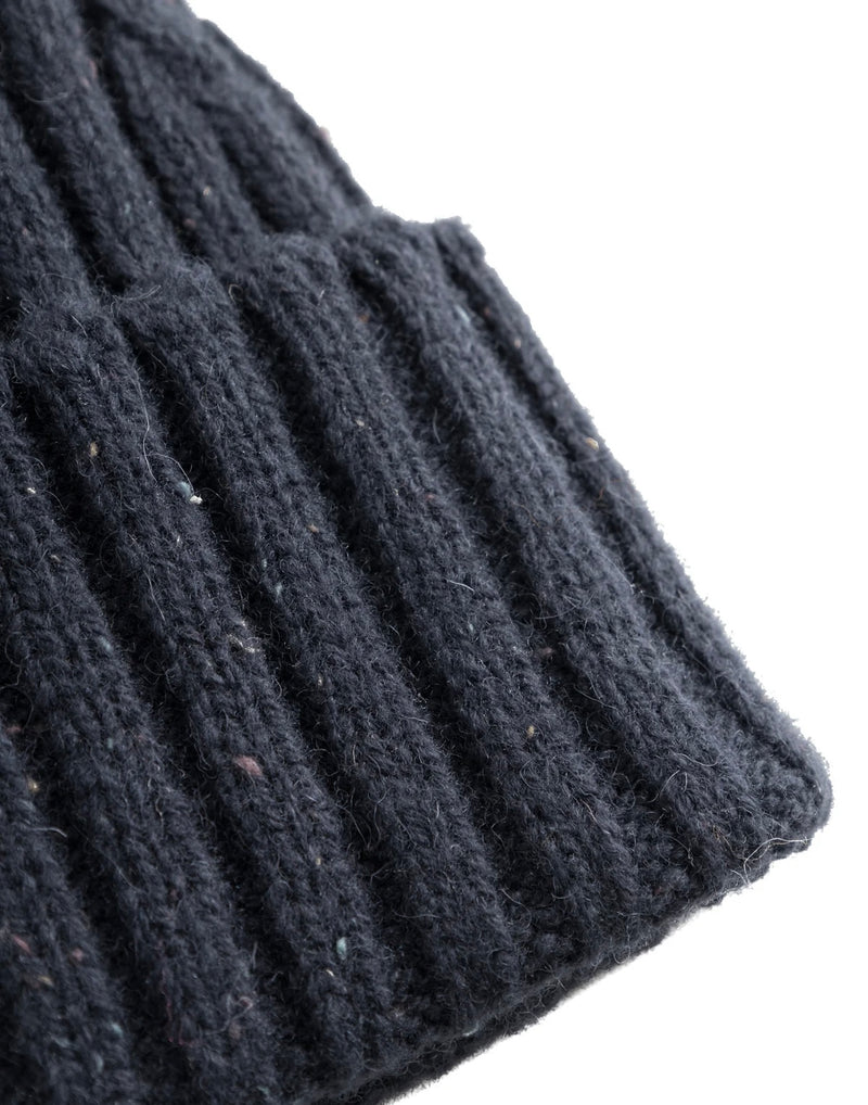 Lue - Wells Fleck Rib Beanie Dark Navy