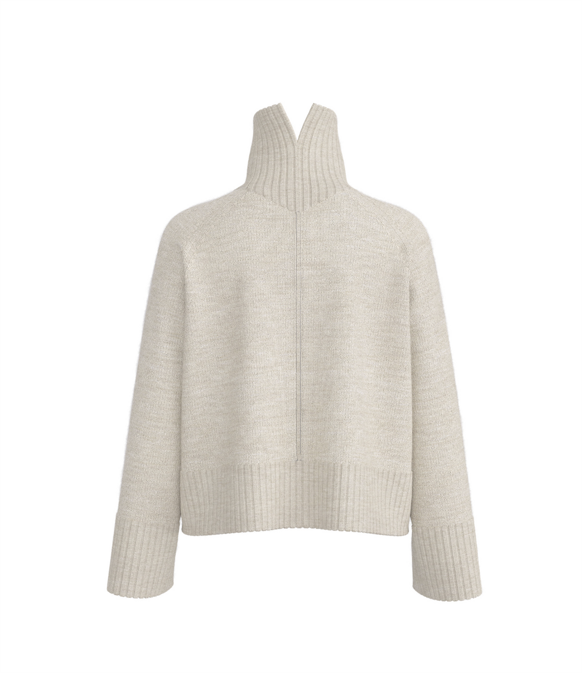 Genser - Relaxed-Fit Rollneck Sweater Cashmere Raglan Sleeves Off White