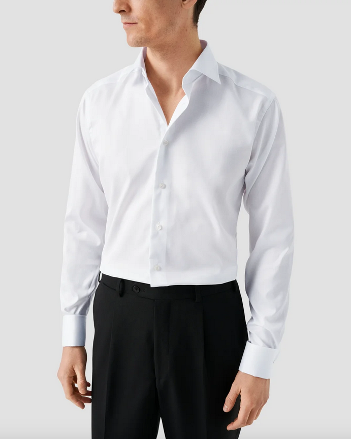 Skjorte - White Signature Twill Shirt French Cuffs Contemporary Fit