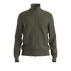 Cardigan - Cotton Cardigan With Diagonal Structure Open Green