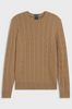 Genser - Cable-Knit Sweater Wool Cashmere Medium Beige