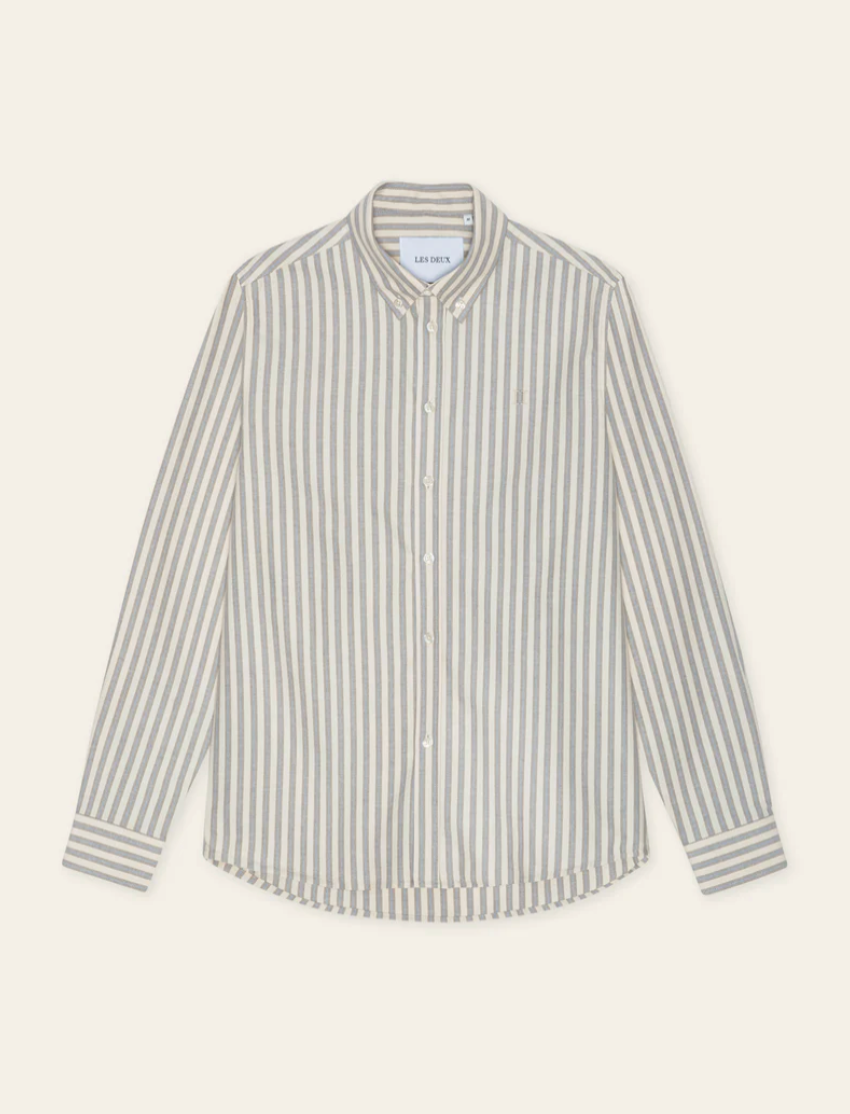 Skjorte - Konrad Striped Oxford Shirt Eggnog White