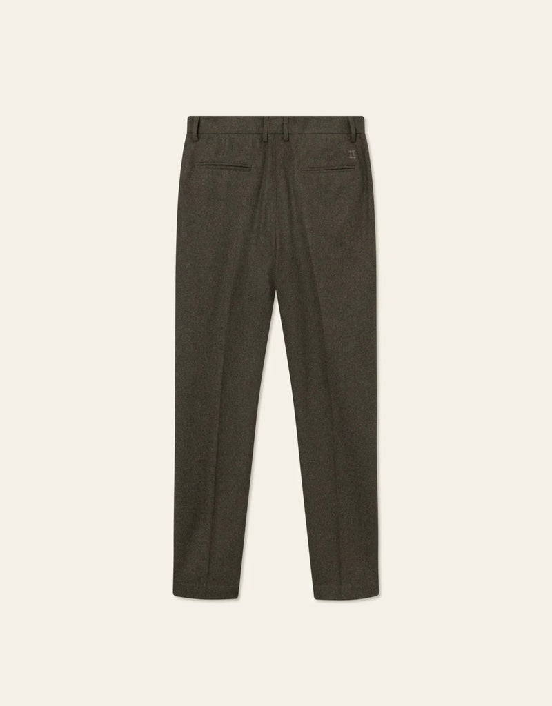 Bukse - Como Reg Wool Suit Pants Forest Green Melange