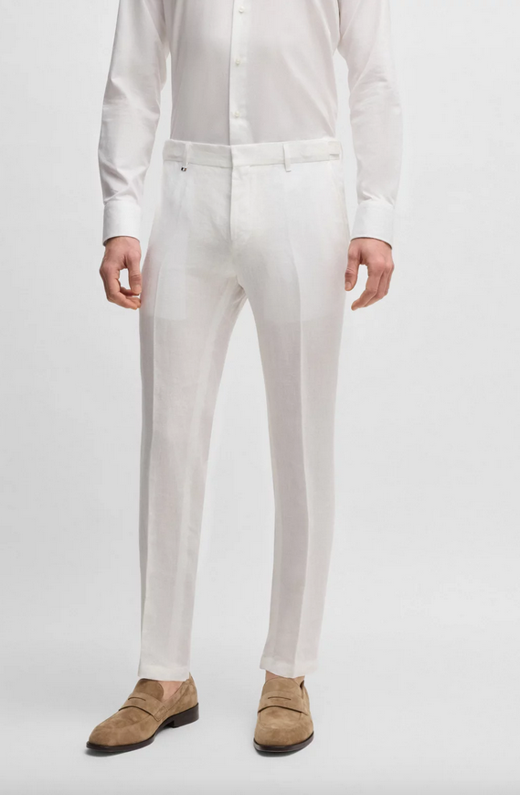 Linbukse -  Formal Trousers in Linen Canvas White