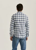 Skjorte - Soft Check  Flannel Slim Fit Shirt Blue