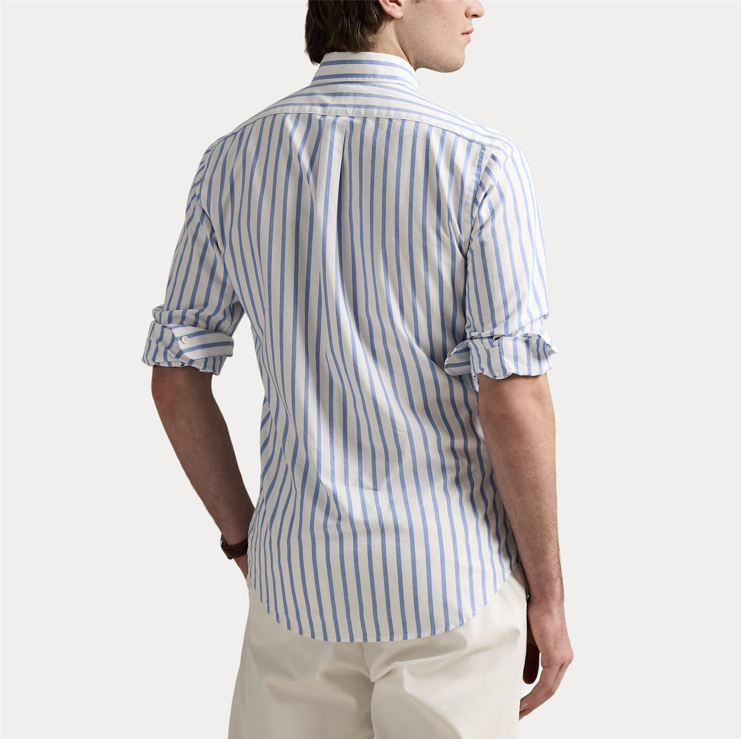 Skjorte - Custom Fit Striped Oxford Shirt Blue White