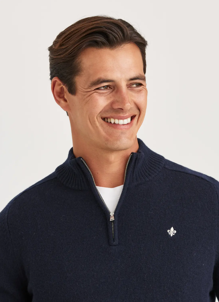 Genser - New Hertford Half Zip Navy