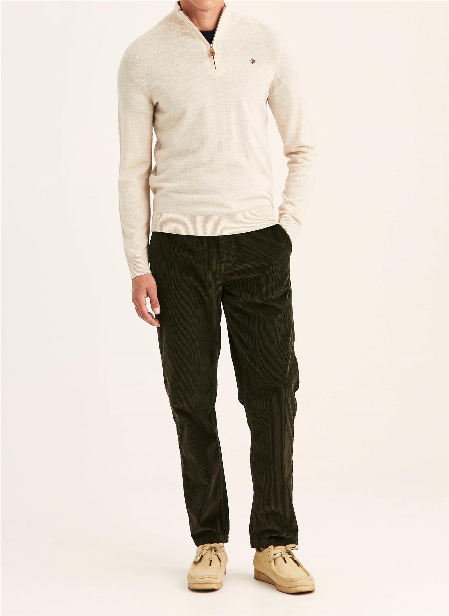 Genser - Merino John Zip Off White