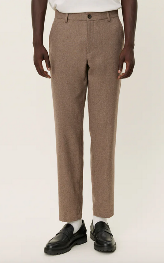 Bukse - Como Reg Wool Suit Pants Desert Taupe