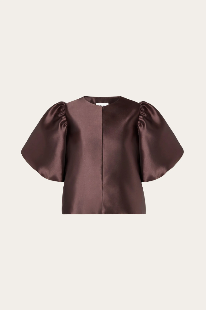 Jakke - Cleo Pouf Sleeve Blouse Chocolate