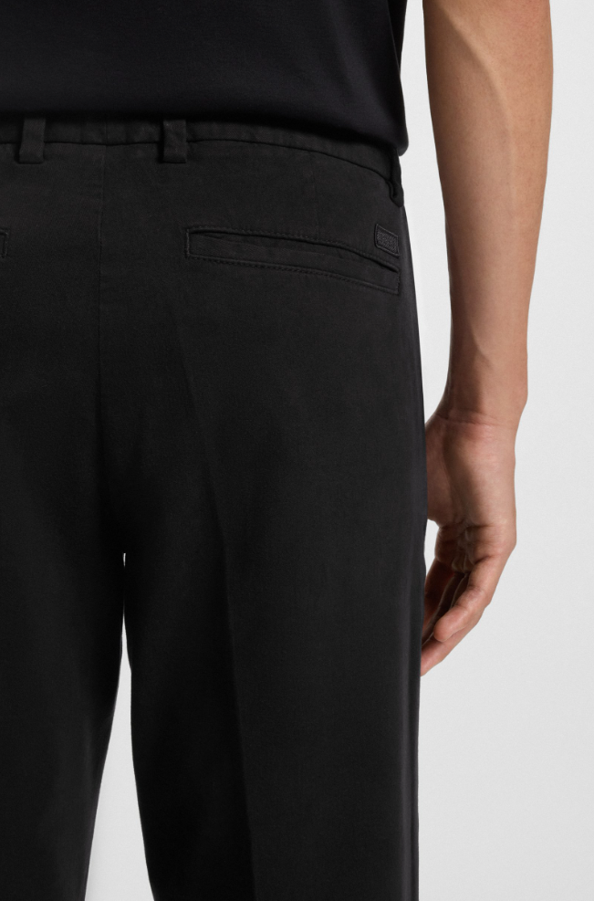 Bukse - Kaiton Slim-Fit Trousers In Stretch-Cotton Twill Black