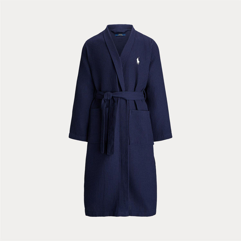 Morgenkåpe - Cotton Pique Robe Cruise Navy