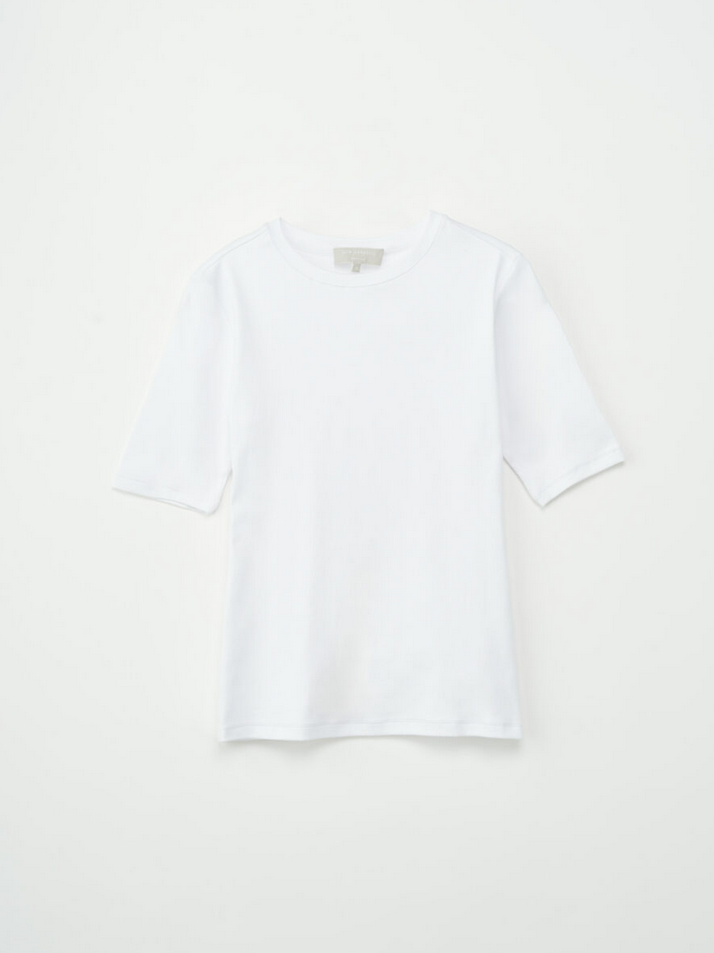 T-Skjorte - Half Sleeve Roundneck Rib Tee White