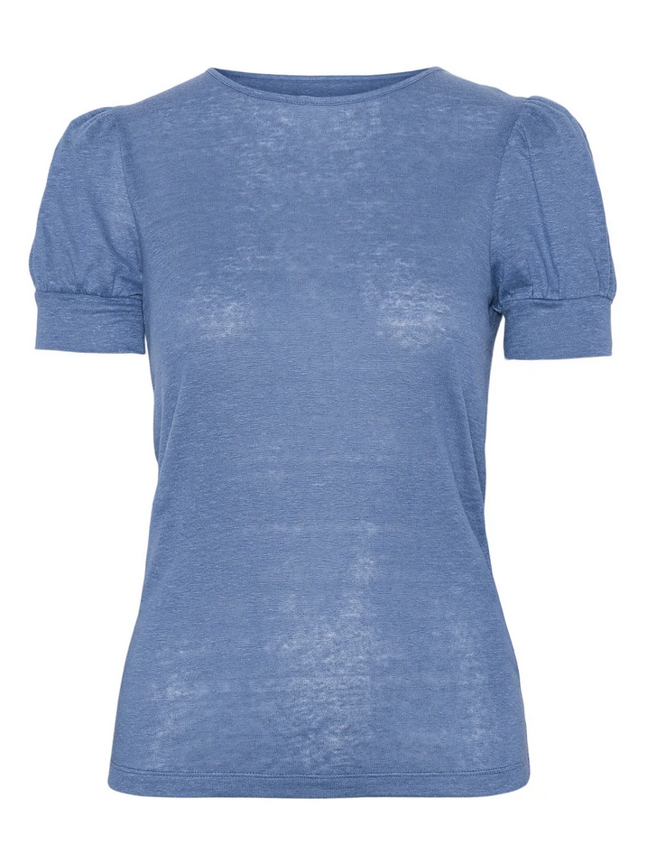 T-Skjorte - Madeleine Linen Tee Blue