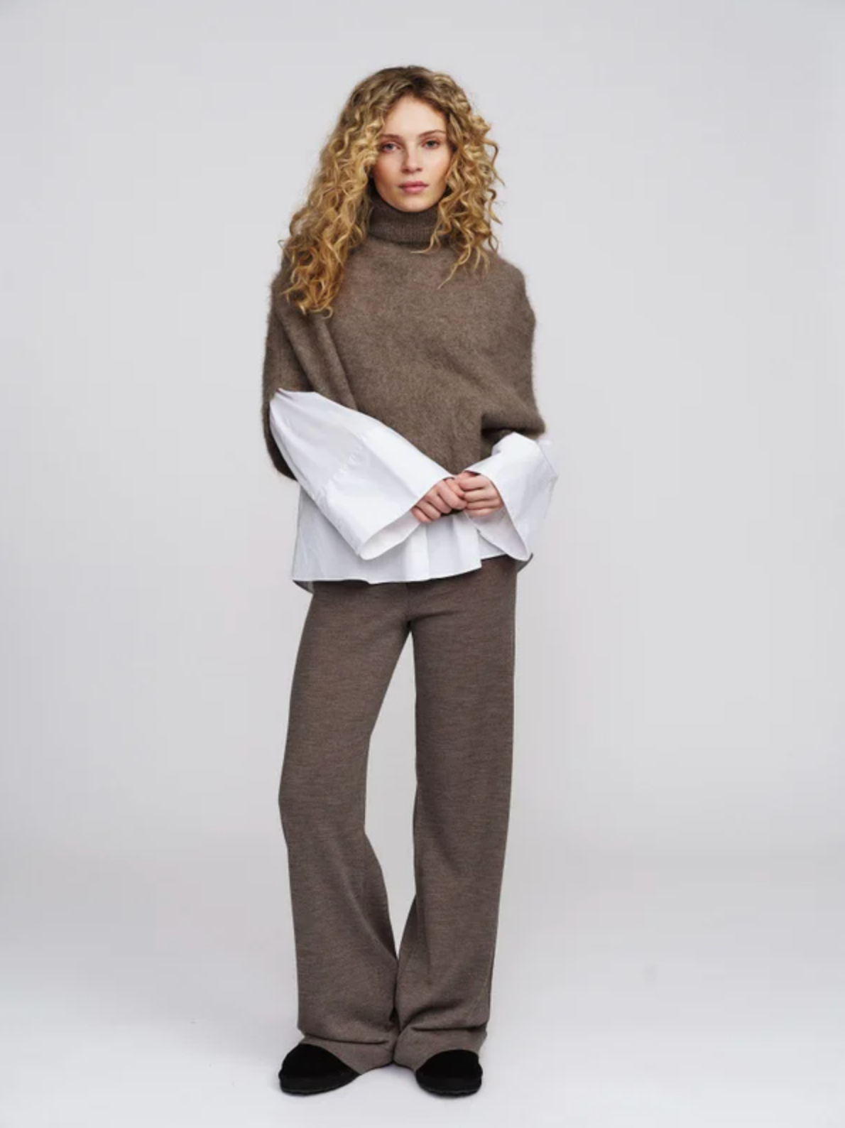 Poncho - Maiken Brushed Poncho Light Brown