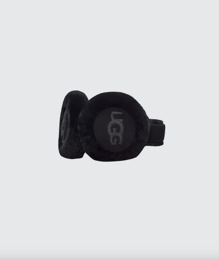 Ørevarmere - Sheepskin Embroidery Earmuff Black