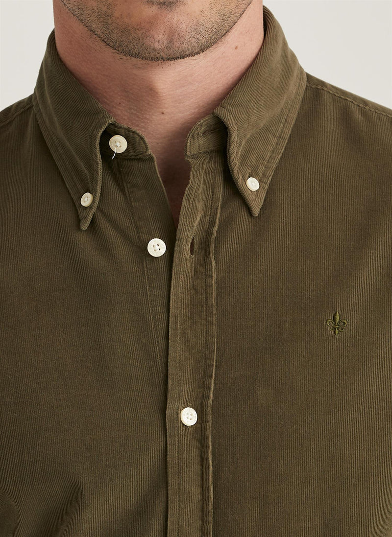 Skjorte - Douglas Cord Shirt-Slim Fit Olive