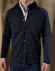 Skjorte - Anders Suede Touch Overshirt Navy