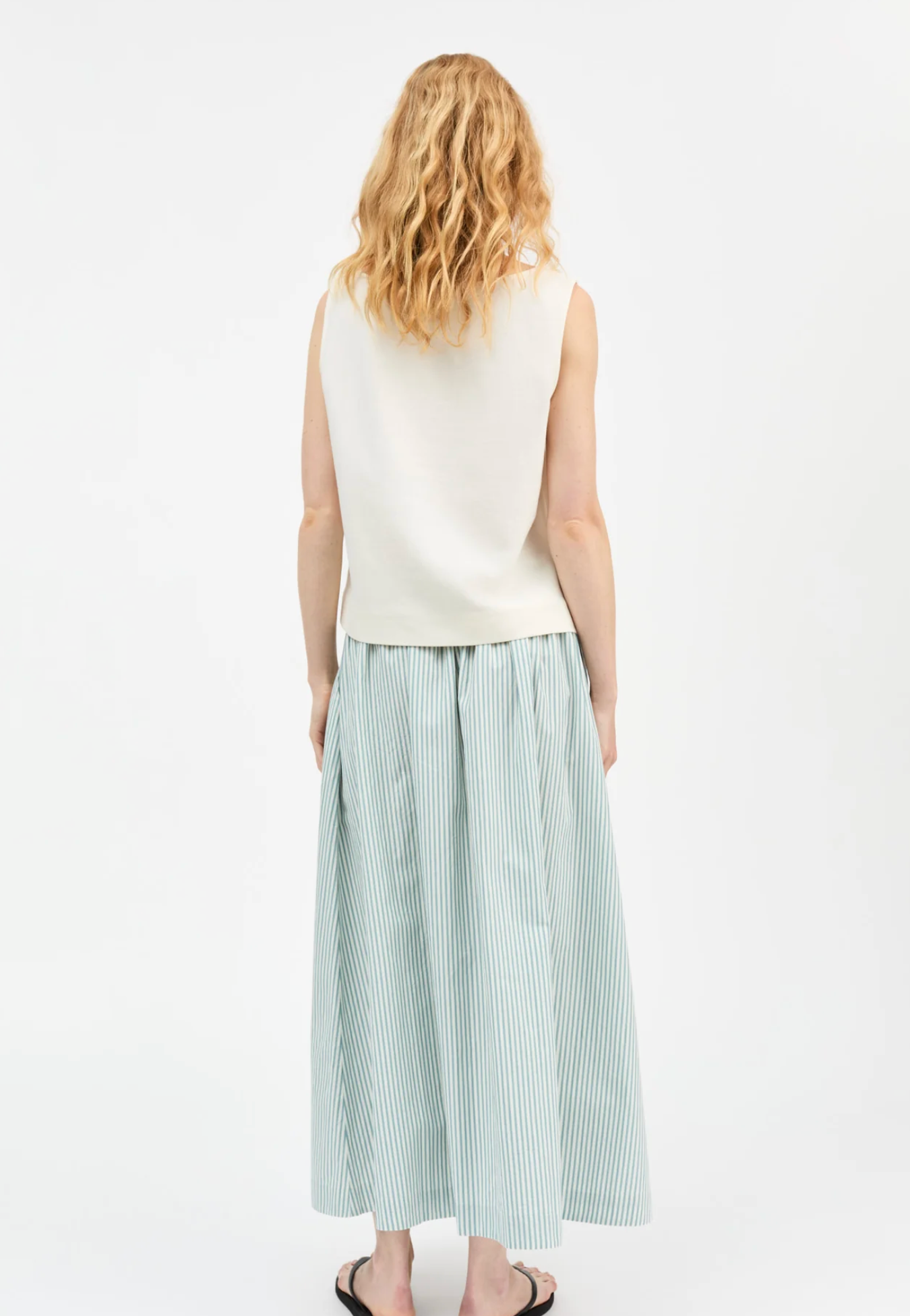 Skjørt - Dagny Skirt White Aqua Stripe