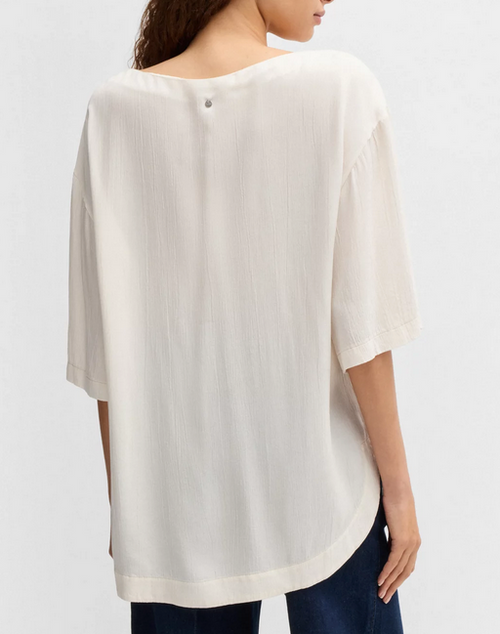 Bluse - Relaxed-fit blouse with Contrast Stitching