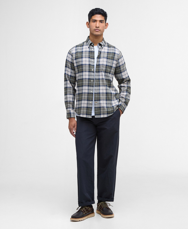 Skjorte - Fortrose Tailored Tartan Shirt Forest Mist